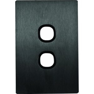Fusion 2Gang Grid & Cover Plate - Black